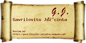 Gavrilovits Jácinta névjegykártya